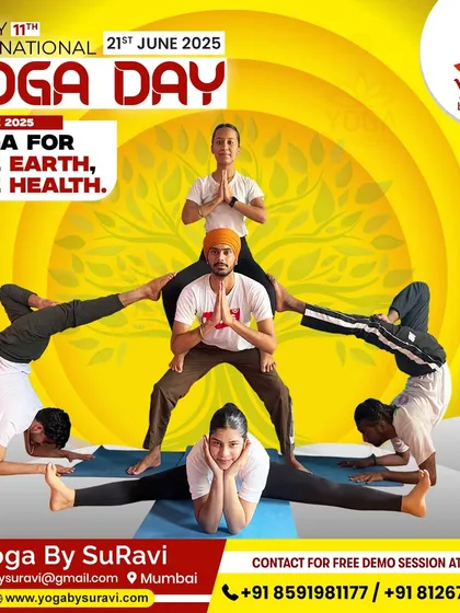 **Celebrating the spirit of yoga with our community.** This was a special moment from International Yoga Day, showcasing the energy and dedication of our team and practitioners. We believe in growing together on this wellness journey.