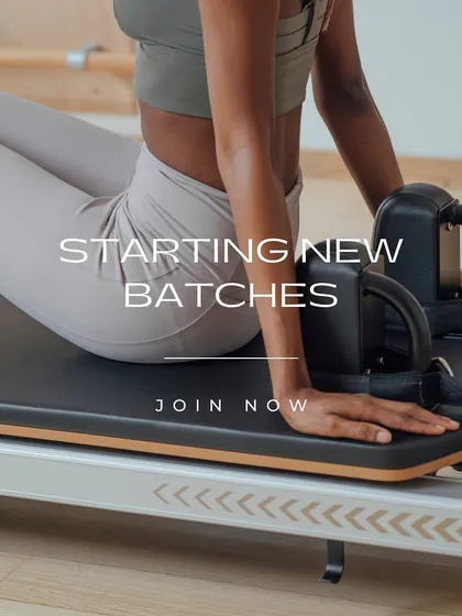 New batches are starting soon. This graphic is a call to action to book your slot now and embark on a new fitness journey with us at our Noida studio.