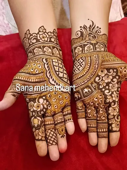 A beautiful design with a mix of floral, elephant, and geometric patterns.
