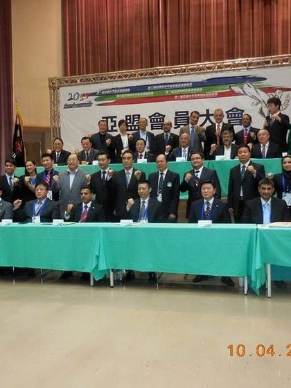 Attending an official Taekwondo federation meeting in 2015. Being part of the larger martial arts community is important for our academy's growth.