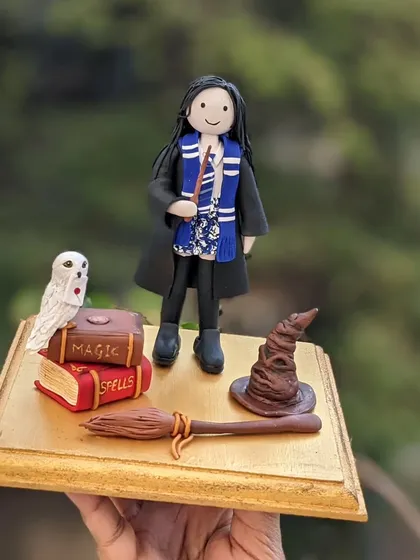 The complete Harry Potter cake topper, a project I was honored to create for a returning customer's daughter for the fifth year in a row.