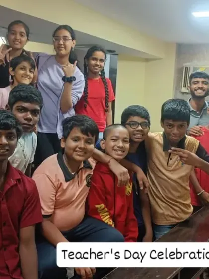 A group of our younger students celebrating Teacher's Day, showing their appreciation for their mentors.