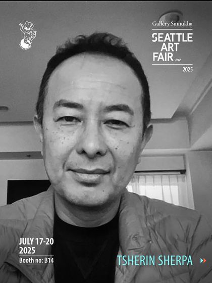 The official announcement for artist Tsherin Sherpa's participation in the Seattle Art Fair. We create dedicated promotional materials for each artist to highlight their unique practice.