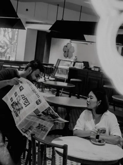 A quiet moment captured at the cafe. We often spend time here, talking about new ideas and just enjoying the space we've created. It’s our second home.
