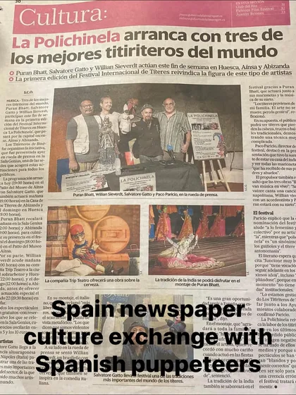 Another look at the newspaper article from Spain covering our cultural exchange program. It is important to connect with artists from other traditions.
