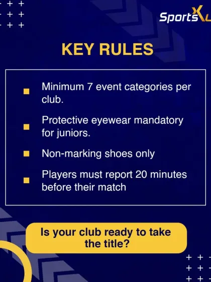 We ensure fair and safe play with clear rules for all participants, including mandatory protective eyewear for juniors.