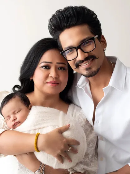 A beautiful family portrait with Bharti Singh, Haarsh Limbachiyaa, and their newborn son, Laksh. It was an honor to capture these first precious moments for their family.