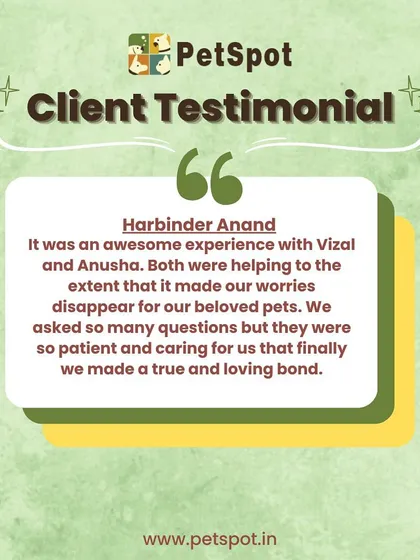 "We made a true and loving bond." A beautiful testimonial from Harbinder Anand, who appreciated our patient and caring approach during their pets' relocation process. Building these bonds is what we strive for.