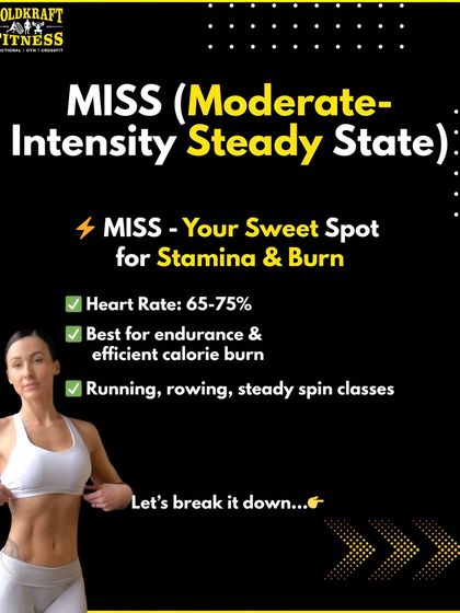 MISS, or Moderate-Intensity Steady State, is the sweet spot for stamina and efficient calorie burn. This includes activities like running or rowing at a heart rate of 65-75%.