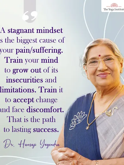 A stagnant mindset is the biggest cause of suffering. Train your mind to grow out of its limitations, accept change, and face discomfort. That is the path to lasting success.