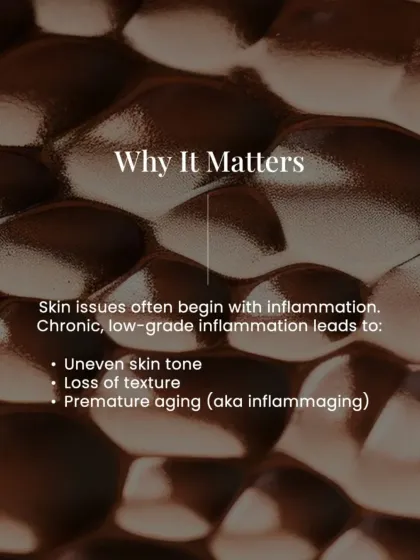 Understanding why treating inflammation matters. Chronic, low-grade inflammation is a key factor in uneven skin tone, texture loss, and premature aging, which AdvaTx directly addresses.