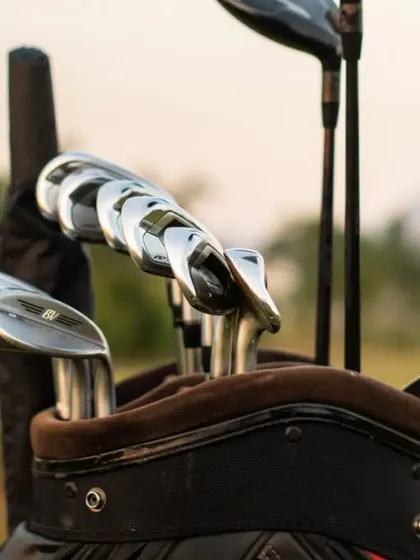 A close up of a perfectly organized set of irons. We believe that the right equipment not only improves performance but also gives you the confidence to take on any shot.