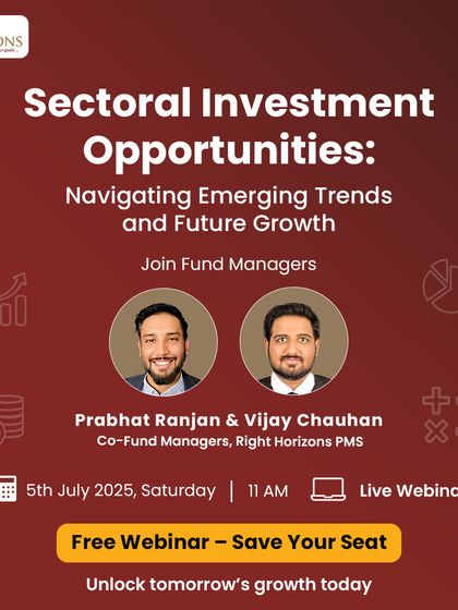 In this live webinar, our fund managers Prabhat Ranjan and Vijay Chauhan discuss sectoral investment opportunities. They explore emerging trends, how to identify high-potential sectors, and how to construct future-ready portfolios.