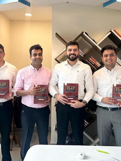 Celebrating the launch of my new book with my team and publisher. This book is a collaborative effort to support law aspirants across India on their journey to top law schools like NLU and Symbiosis.