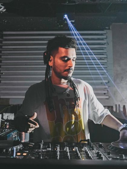 In the zone at Bhugol, Bilaspur. My expression might be serious, but I'm focused on delivering a set that keeps the party going all night long.