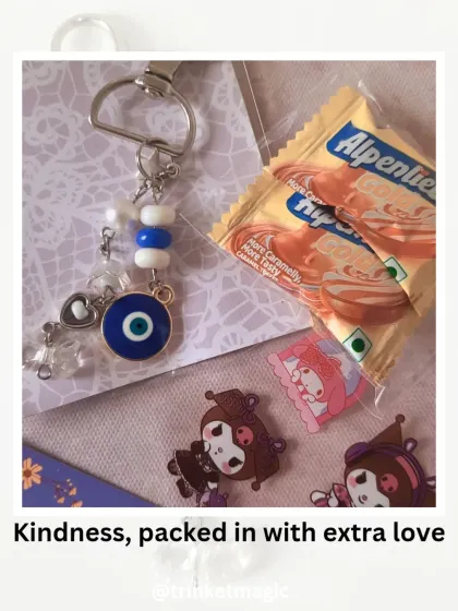 Kindness, packed with extra love. I believe the unboxing experience is part of the magic, so I always include cute stickers and a little treat with your order.
