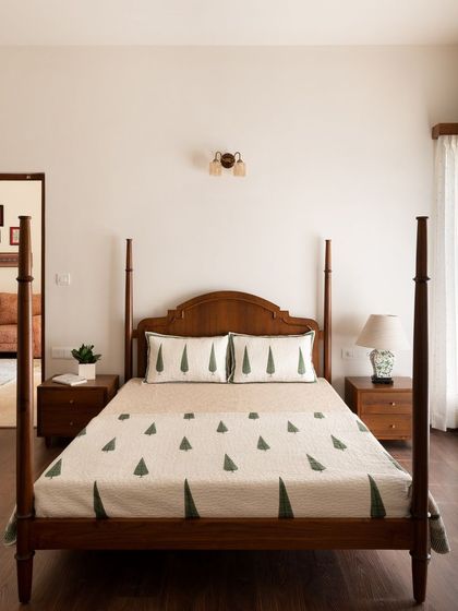 A collection of pieces from various other home projects. This includes the Avani sofa, Kaira four-poster bed, custom single beds for a kid's room, and the Madhu dining chairs, demonstrating our versatility across different styles and client requirements.