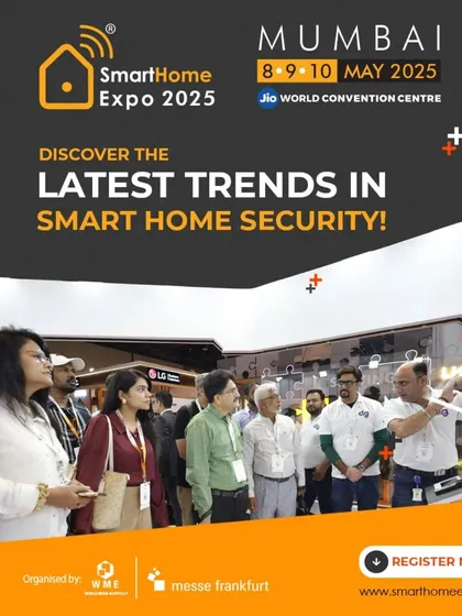 A promotional piece focused on the smart home security category, inviting attendees to discover the latest trends in protecting their homes.
