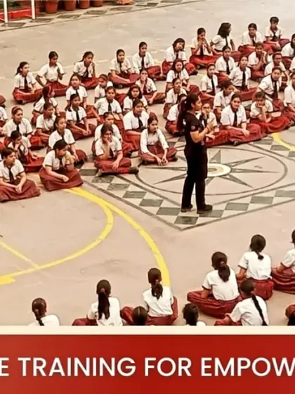 An overhead view of my session at Gargi Girls School, showing the scale of our mission to empower young women.