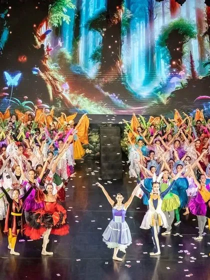 The magic of performance comes alive on stage. This is the grand finale from our full-scale production of 'Alice', showcasing the incredible talent and collaborative spirit of over 200 of our student performers.