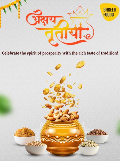 Celebrate the spirit of prosperity on Akshaya Tritiya with the rich taste of tradition. My dry fruits are a perfect offering for this auspicious day.