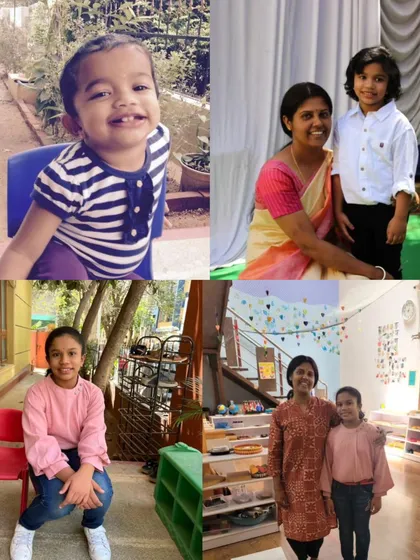 It fills my heart with joy when our alumni visit. This collage shows a student who joined me as a toddler and returned as a confident young girl. My goal is to build a foundation for a lifetime of learning and curiosity.