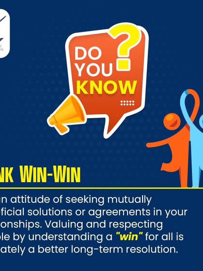 Think Win-Win: The Foundation of Mutual Respect. A "win-win" attitude seeks mutually beneficial solutions in all your relationships. It's about valuing and respecting others to find a long-term resolution that is better for everyone.