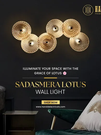 The Sadasmera Lotus Wall Light brings the grace of the lotus to your wall. This artistic, multi-disc fixture creates a serene and sophisticated ambiance in any room.