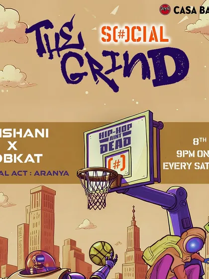 The official flyer for our Women's Day edition of The Grind, featuring a special act.