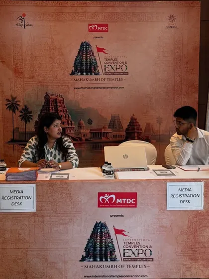 A seamless check-in experience is key for any large event. Here is my team managing the dedicated media registration desk, ensuring smooth entry for all press members.