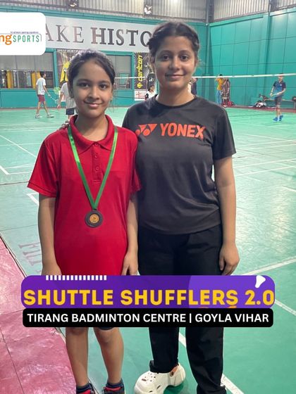 A player proudly displays her medal after competing in the Shuttle Shufflers 2.0 tournament at our Goyla Vihar academy. Regular match play is essential for building mental toughness.