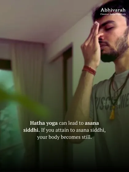 The goal of Hatha Yoga is to achieve 'asana siddhi', a state where the body becomes perfectly still, allowing consciousness to flourish. This is not just a physical workout but a dedicated path to inner mastery.