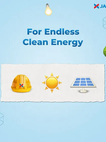 Our business can be told through emojis: a hard hat for our engineering, the sun for our solar power, and a panel for our technology. Together, they tell a story of endless clean energy.