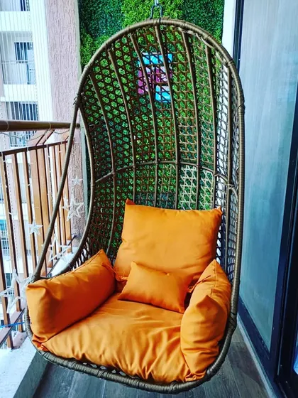 Sometimes all you need is a comfortable seat. This swing chair is the perfect addition to a balcony, creating an instant relaxation zone with a view.