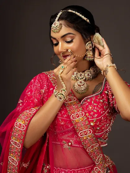 A candid-style shot that feels natural and intimate, as if the bride is getting ready.
