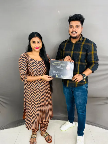 Another successful student with her certificate. I'm excited to see the amazing work she will do.