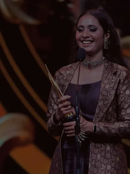 On stage at the IIFA Utsavam, accepting the award for Best Playback Singer. Moments like these are a huge honor and motivate me to keep giving my best.