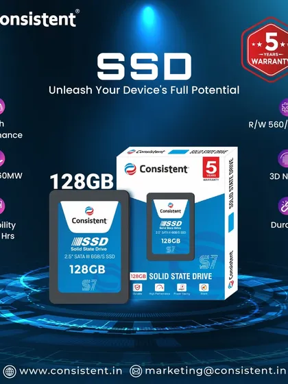 Our 128GB 2.5 inch SATA SSD is a cost-effective way to speed up your PC or laptop. Enjoy faster boot times and application loading with the reliability of solid-state storage and a 5-year warranty.