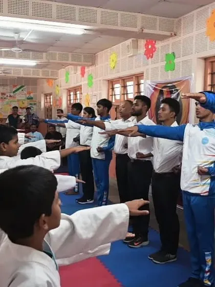 Students take an oath of discipline and respect during the belt exam ceremony. These values are at the core of our teaching philosophy.