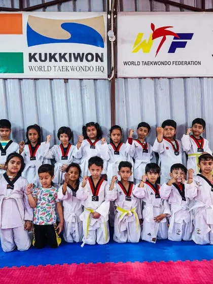 Our kids' batch showing their fighting spirit. "Hana, dul! Taekwondo!"