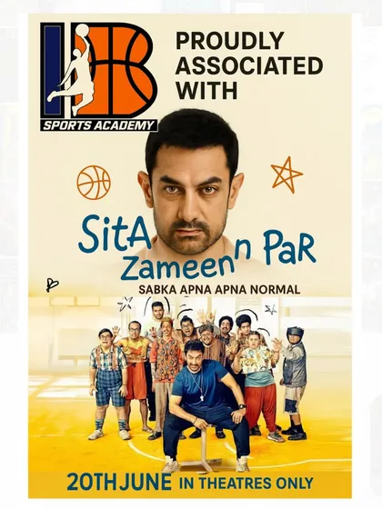 The official poster announcing our proud association with 'Sitaare Zameen Par'. This film's values of celebrating uniqueness and talent align perfectly with our academy's mission.
