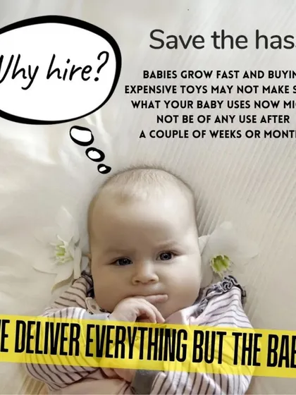 Babies grow so fast, and buying expensive equipment that's only used for a few months doesn't make sense. I offer a simple, affordable solution by renting everything you need, from bouncers to high chairs.