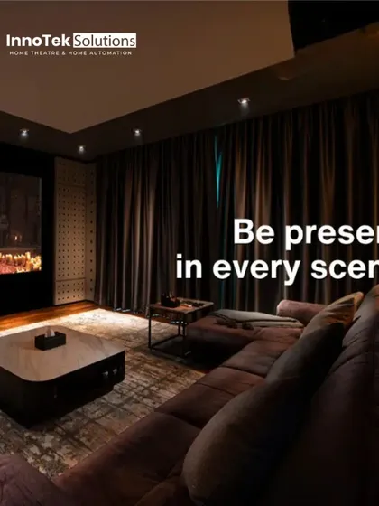We transform your living space into an immersive private lounge. This setup features a 4K projector and discreet acoustic panels, ensuring you are present in every scene, whether it's a movie or a quiet evening in.