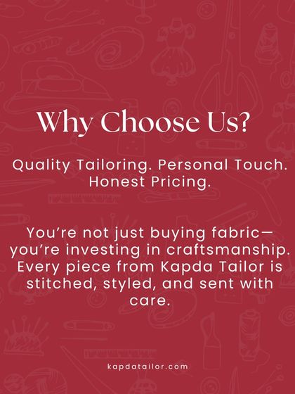 Why choose us? Because you're not just buying fabric, you're investing in craftsmanship. Every piece is stitched, styled, and sent with care.