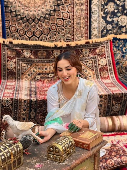 Creating a soft and earthy glam look for a brand photoshoot. The makeup was kept neutral and warm to complement the beautiful, traditional setting.