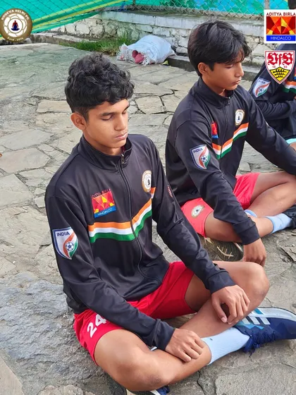 A young Sudevan deep in meditation. We believe in balancing intense physical training with mental conditioning to create well-rounded, disciplined individuals.