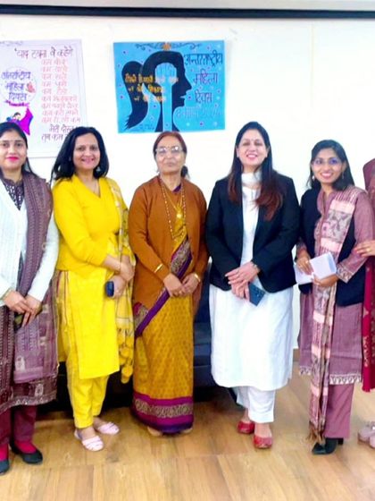 Posing with the faculty of the Women Cell at Government College for Girls, Gurugram. Their proactive efforts in organizing these sessions are commendable.