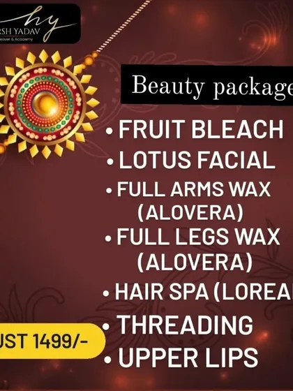 Our combo deals often include services for skin, hair, and body. This Rakhi beauty package combined a refreshing Lotus facial, Aloe Vera waxing for smooth skin, and a nourishing L'oreal hair spa for healthy, shiny hair. It’s a full rejuvenation package.