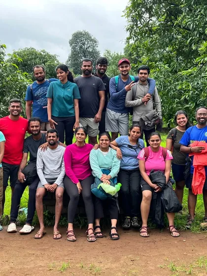 It's a wrap! The group posing together, tired but happy after a successful trek.
