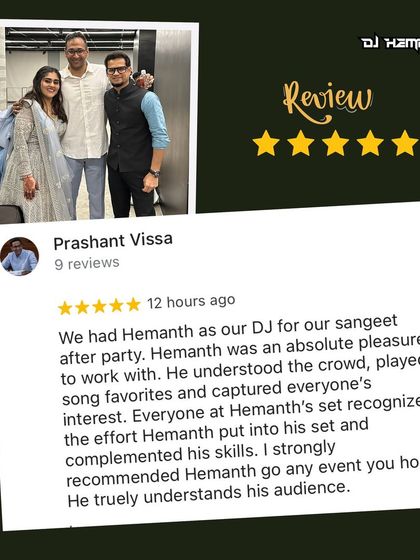Hemanth Bhat - Wedding DJ Services Happy Clients & Awards photo 6